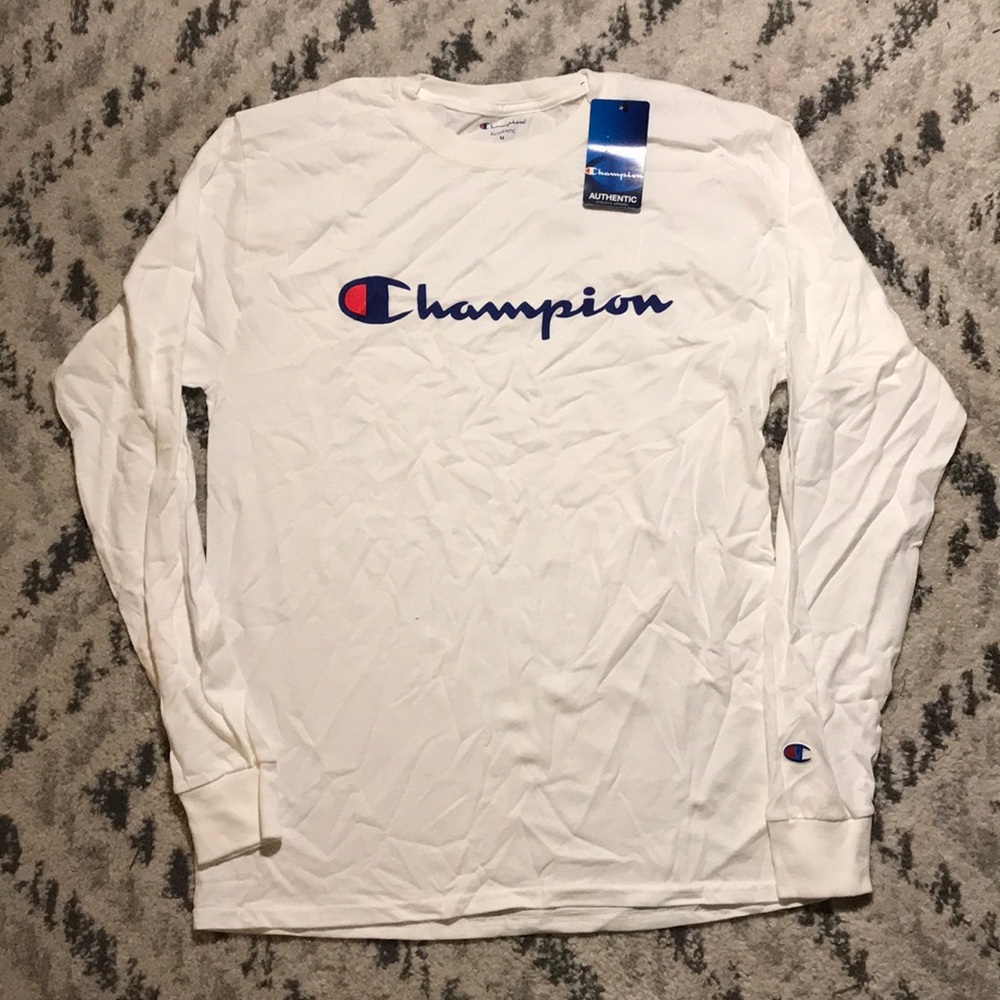 💛White Champion Long-sleeve T-shirt ❤️